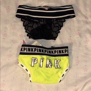 2 NWT Pink thongs size L